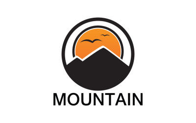Mountain and sun landscape logo v1