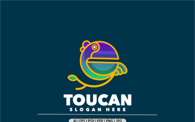 Toucan degrade logo tasarım şablonu