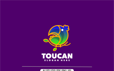 Toucan gradient colorful mascot logo