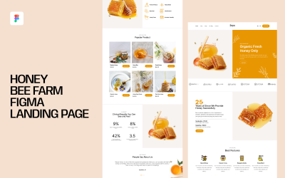 Pagina di destinazione di Honey Bee Farm Figma