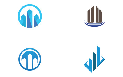 Plantilla de logotipo de torre de logotipo de edificio de ciudad moderna v25