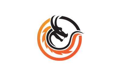 Drachenfeuerkopf-Logo-Vorlage v22