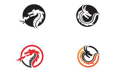 Dragon fire head logo template v19