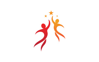 Logotipo do grupo da comunidade de pessoas de sucesso de caráter humano de saúde v2