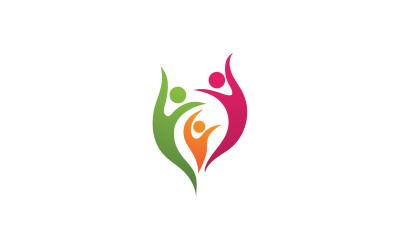 Logotipo do grupo da comunidade de pessoas de sucesso de caráter humano de saúde v3