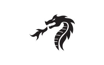 Modello di logo della testa di fuoco del drago v1