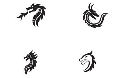 Plantilla de logotipo de cabeza de fuego de dragón v10