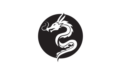 Plantilla de logotipo de cabeza de fuego de dragón v14