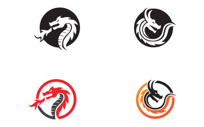 Plantilla de logotipo de cabeza de fuego de dragón v19