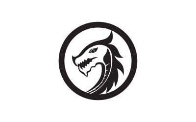 Plantilla de logotipo de cabeza de fuego de dragón v26