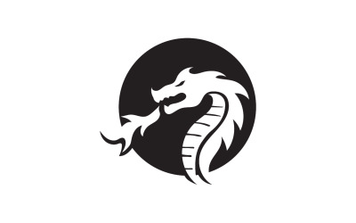 Plantilla de logotipo de cabeza de fuego de dragón v2