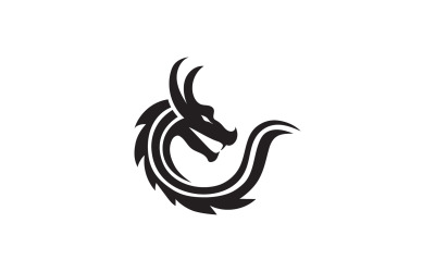 Plantilla de logotipo de cabeza de fuego de dragón v3