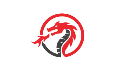 Шаблон логотипу вогняної голови дракона v21