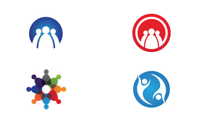 Salud carácter humano éxito personas comunidad grupo logo v22