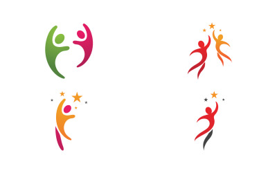 Salud carácter humano éxito personas comunidad grupo logo v26
