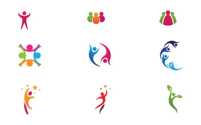 Salud carácter humano éxito personas comunidad grupo logo v28