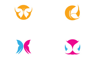 Schönheits-Schmetterlingsflügel-Logo-Vorlagenvektor v31