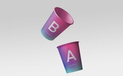 Floating Cup Coffe PSD Mockup