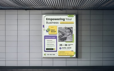 Wall Billboard Vertical PSD Mockup