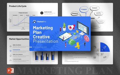 Diseño de presentación de PowerPoint del plan de marketing