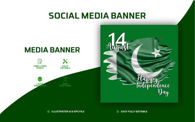 Felice Giorno dell&amp;#39;Indipendenza Social Media Post Design