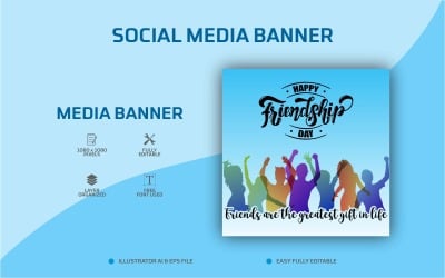 Happy Friendship Day Social Media Post Design eller Web Banner Mall
