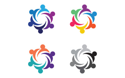 Community team grupp familjevård logotyp vektor v3