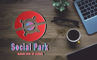 Social Park een sjabloon voor het logo van een marketingbureau voor sociale media