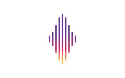 Sound wave equalizer music player logo v13