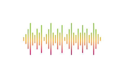 Sound wave equalizer music player logo v14