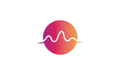 Sound wave equalizer music player logo v1