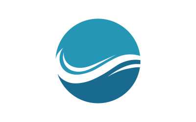 Logotipo de onda de agua plantilla de logotipo de playa v12
