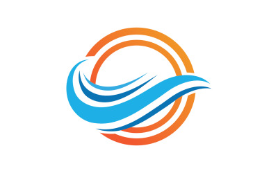 Logotipo de onda de agua plantilla de logotipo de playa v14