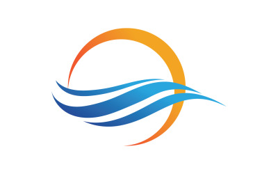 Logotipo de onda de agua plantilla de logotipo de playa v15