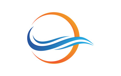 Logotipo de onda de agua plantilla de logotipo de playa v16