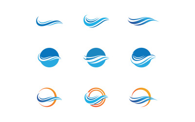 Logotipo de onda de agua plantilla de logotipo de playa v19