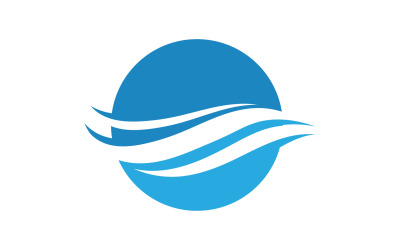 Logotipo de onda de agua plantilla de logotipo de playa v8