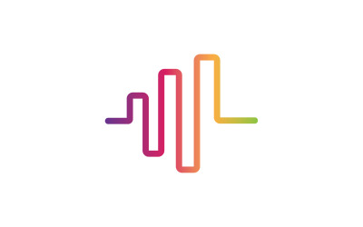 Sound wave equalizer music player logo v49