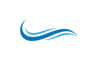 Su dalgası logosu plaj logosu şablonu v4