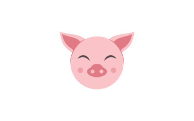 Cerdo cabeza animal logo vector v5