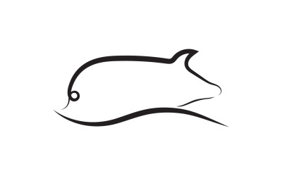 Cerdo cabeza animal logo vector v8