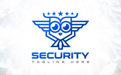 Conception de logo de sécurité d&amp;#39;oiseau de hibou de défense
