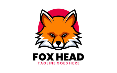 Fuchskopf, einfaches Maskottchen-Logo