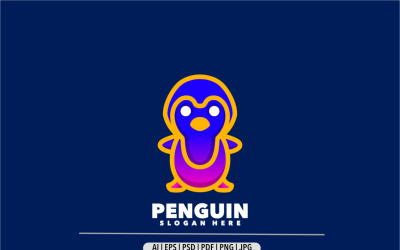 Penguin gradient colorful design modern