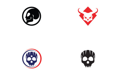 Skull head logo template vector v24