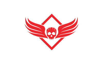 Skull head logo template vector v25