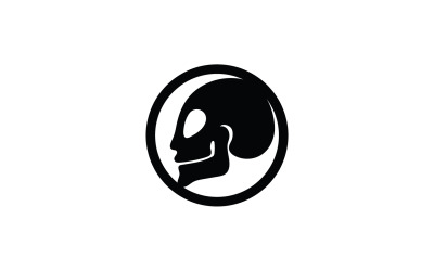 Szablon logo głowy czaszki v9