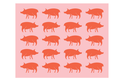 Vettore logo animale testa di maiale v11