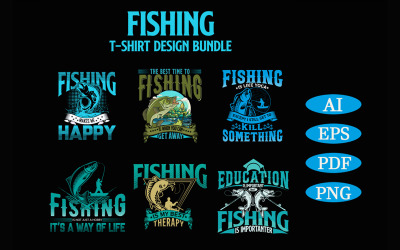 Designpaket för fiske T-shirt