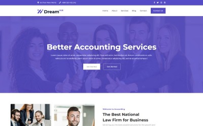 DreamHub - Motyw WordPress Elementor rachunkowości